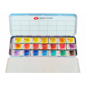 Набор акварельных красок Белые ночи, 21 цв , металл, 2.5 мл. кюветы, ЗХК