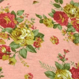 Тканина для рукоділля "Квіти на рожевому" 50х72 см