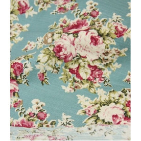 Тканина для рукоділля "Квіти на синьому" 45х75 см
