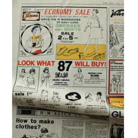 Ткань для рукоделия "Газетная полоса" размер 35х53 см