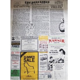 Ткань для рукоделия "Газетная полоса" отрез размером 35х53 см