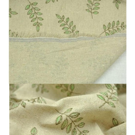 Ткань для рукоделия "Лен с веточками" 50х75 см