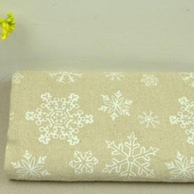 Тканина для рукоділля "Льон з сніжинками" 50х75 см