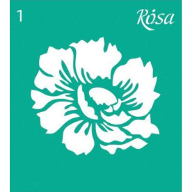 Трафарет багаторазовий самоклеючий, №01, Квіти, 9х10см, Rosa Talent