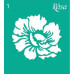 Трафарет многоразовый самоклеющийся, №01, Цветы, 9х10см, Rosa Talent