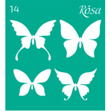 Трафарет багаторазовий самоклеючий, Метелики, №14, 9х10см, Rosa Talent