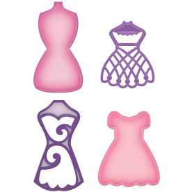 Нож для вырезания и тиснения Decorative Dress Forms, 4шт от Spellbinders