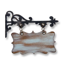 Нож для вырезания Bigz Die- Hanging Sign от Tim Holtz