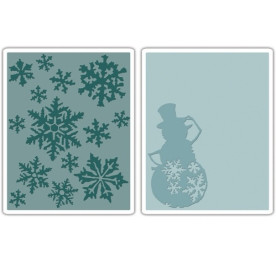Папки для тиснения Snow Flurries and Snowman от Tim Holtz