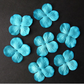 Набор 10 цветков гортензии голубого цвета 35 мм