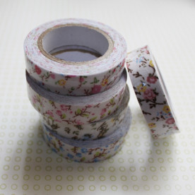 Стрічка декоративна на клейовий основі, квітковий дизайн, №17, 5 м, 15 мм.