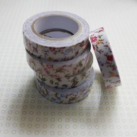 Стрічка декоративна на клейовий основі, квітковий дизайн, №18, 5 м, 15 мм.