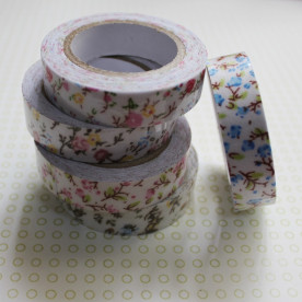Лента декоративная на клеевой основе, цветочный дизайн, №19, 5 м, 15 мм.