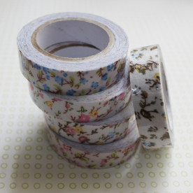 Стрічка декоративна на клейовий основі, квітковий дизайн, №21, 5 м, 15 мм.