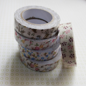 Лента декоративная на клеевой основе, цветочный дизайн, №22, 5 м, 15 мм.