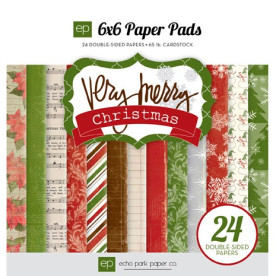 Набір паперу Very Merry Christmas 15х15 см 12 аркушів від Echo Park