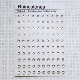 Стразы серебристого цвета, 100 шт, 3 мм, 4 мм и 5 мм