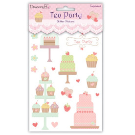 Наклейки для скрапбукінгу з глітером Cupcakes від Dovecraft