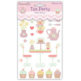 Наліпки з гліттером "Полудневий чай" від Dovecraft 