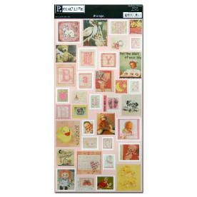 Наклейки для скрапбукінгу Cardstock Stickers Stamps Baby Girl від Pebbles