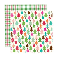 Двусторонний лист бумаги Snowy Tree Tops, 30х30 см от Echo Park