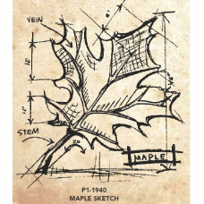 Резиновый штамп Maple Sketch, Tim Holtz, 10х9 см