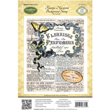 Резиновый штамп Fleuriste Newsprint, Justrite, 12х15 см