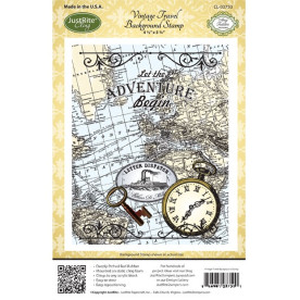 Гумовий штамп Vintage Travel, Justrite, 11,5х14,5 см