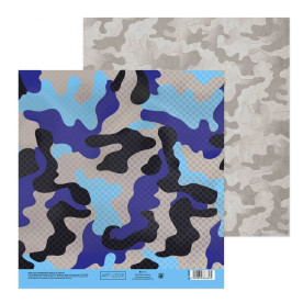 Бумага для скрапбукинга, Камуфляж, 20×21,5 см, 180 г/м, АртУзор