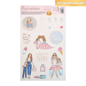 Наклейки плотные, Мама - моя лучшая подруга, 14×24 см, 250 г/м, АртУзор