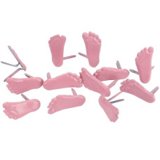 Набір брадс Pink Feet від компанії Eyelet Outlet, 12 шт