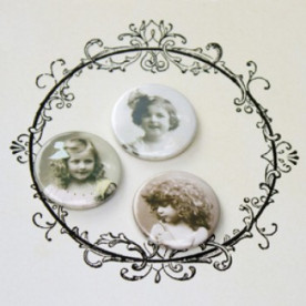 Набір значків-фішок Маленькі леді, 3 шт