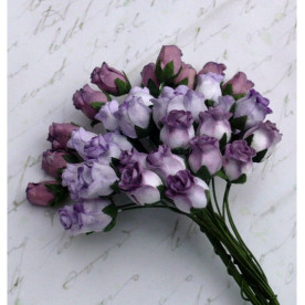 Набір з 5 декоративних бутонів троянд в фіолетових тонах, 10 мм