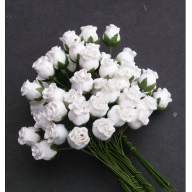 Набір з 5 декоративних бутонів троянд білого кольору, 10 мм