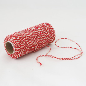 Шпагат бавовняний червоно-білий, 1.3 мм, 5 м