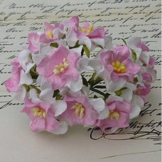 Набор из 5 декоративных цветков гардений белого и розового цвета, 35 мм
