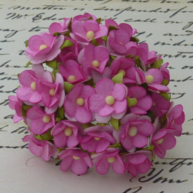 Набор из 10 декоративных цветков Sweetheart темно розового цвета, 15 мм