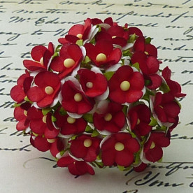 Набор из 10 декоративных цветков Sweetheart красного и белого цвета, 15 мм