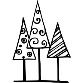 Акриловий штамп Ялинки 4.4 см x 3.1см