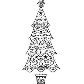 Акриловый штамп Новогодняя елочка 5.5см x 2.5см