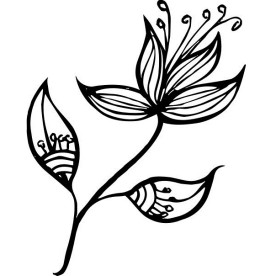 Акриловый штамп Цветок 3.6см x 4.5см