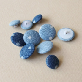 Набір ґудзиків для скрапбукінгу "Денім", 10 шт, 15 мм, 20 мм