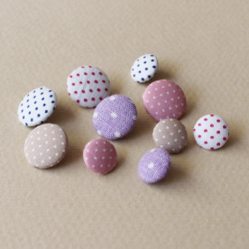 Набор пуговиц для скрапбукинга "В горошек", 10 шт, 15 мм, 20 мм