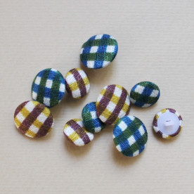 Набор пуговиц для скрапбукинга "В клеточку", 10 шт, 15 мм, 20 мм