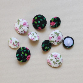 Набор пуговиц для скрапбукинга "Черно-белый", 10 шт, 15 мм, 20 мм