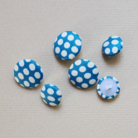 Набір ґудзиків для скрапбукінгу "У великий горошок", 6 шт, 15 мм, 20 мм