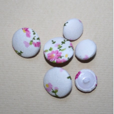 Набор пуговиц для скрапбукинга "В розовый цветочек", 6 шт, 15 мм, 20 мм