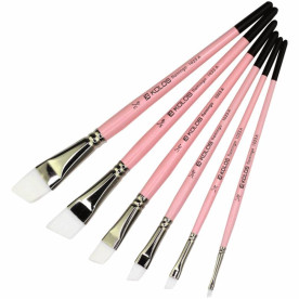 Пензель, Синтетика кутова, Flamingo 1023A, № 1/2, коротка ручка, Kolos