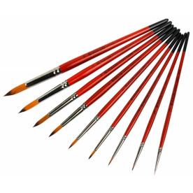 Пензель, Синтетика кругла, Carrot 1097R, № 000, коротка ручка, Kolos