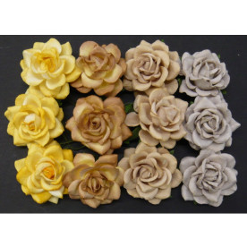 Набір 5 диких трояндочок в коричневих тонах, 35 мм